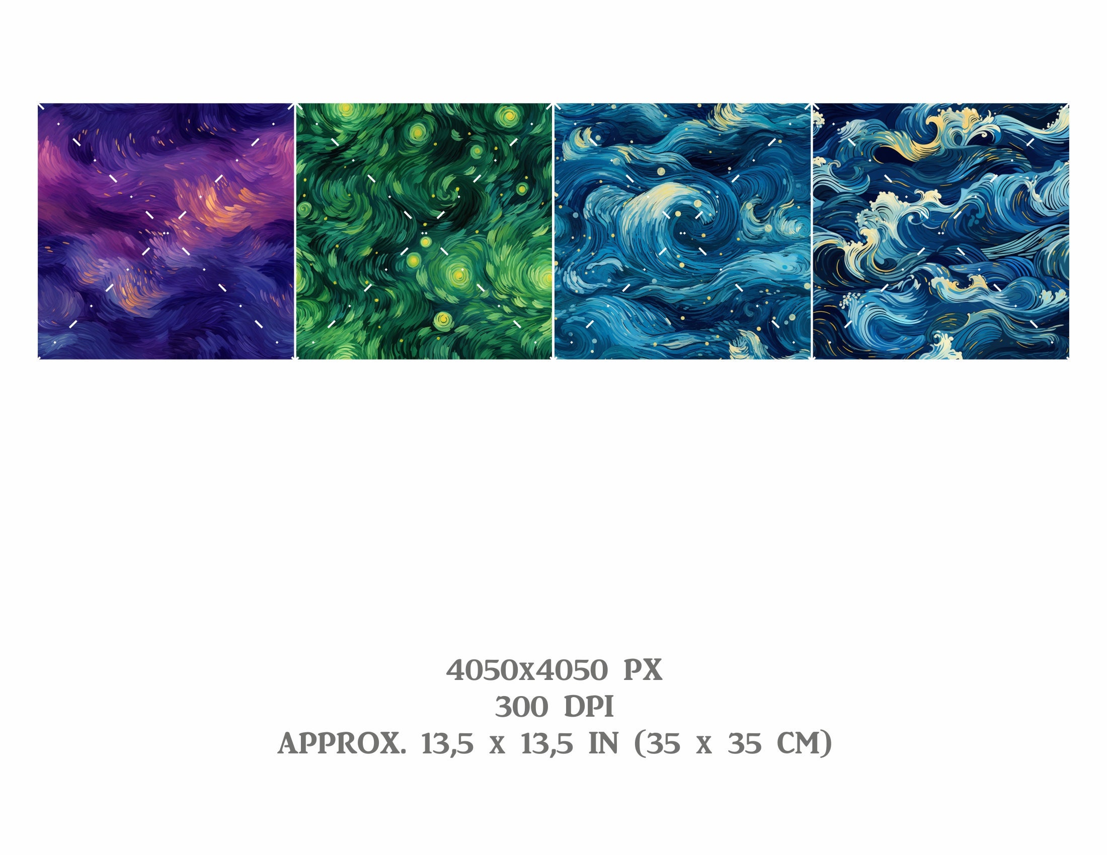 20 Van Gogh Style Digital Paper Pack, Galaxy Starry Night Painting ...