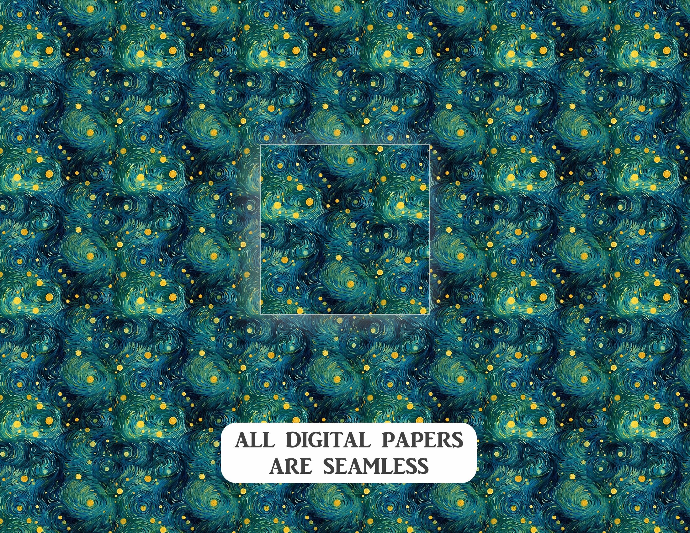 20 Van Gogh Style Digital Paper Pack, Galaxy Starry Night Painting ...