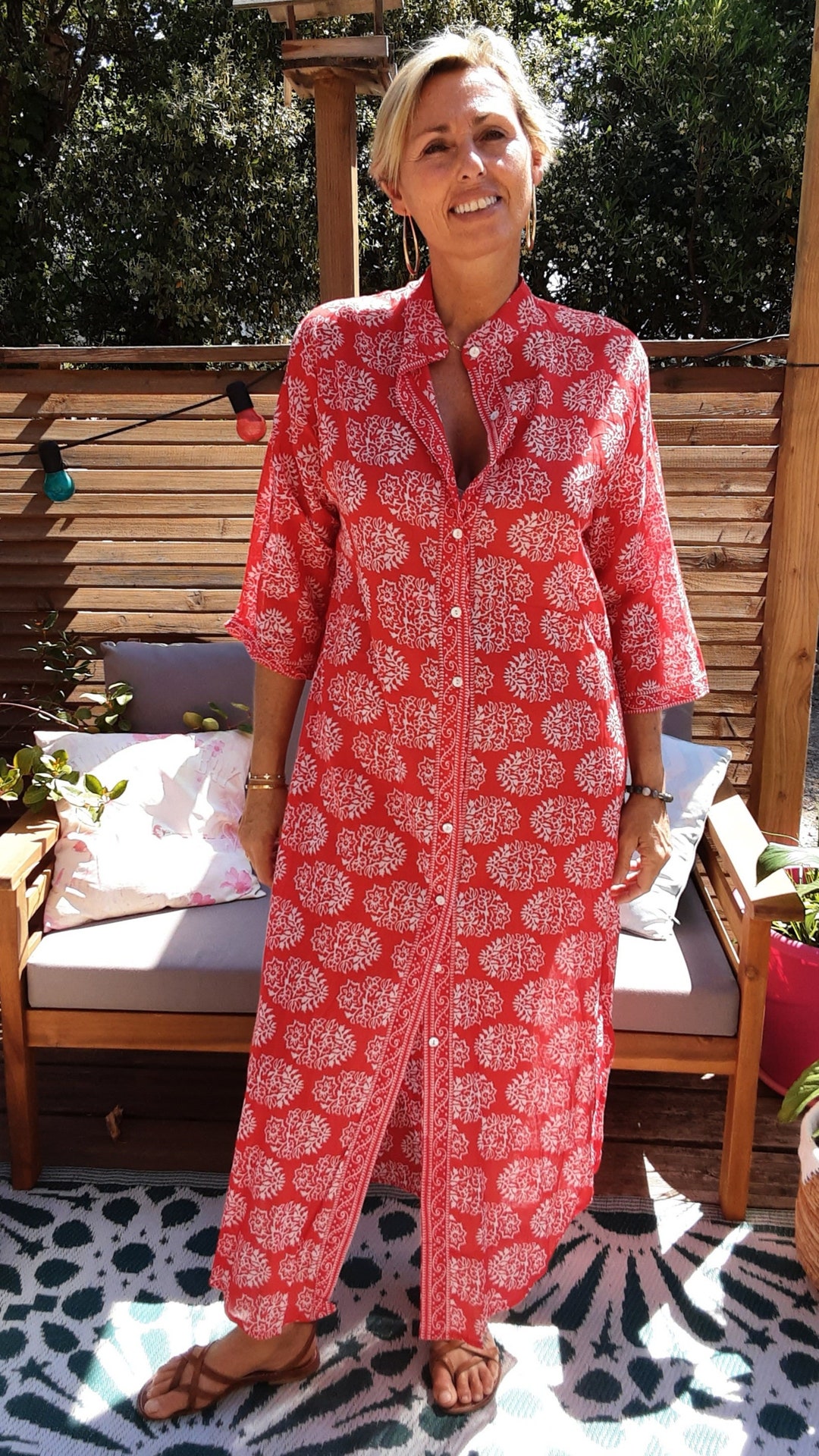 Robechemise LEELA longue et boutonnée avec col Mao fendue Etsy Canada