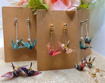 Paper Crane Earrings