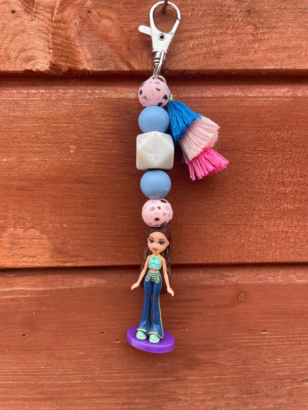 Mini Bratz Doll Silicone Beaded Keychain Etsy