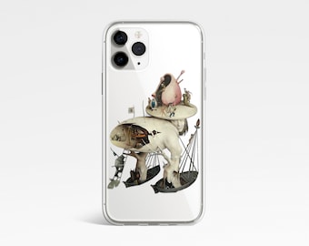 Hieronymus Bosch Phone case, Clear phone case, Garden of Earthly Delights - Hell, Renaissance art, Ship from the UK/US/EU