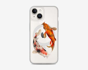 Koi Fish Painting Clear Magsafe iPhone Case