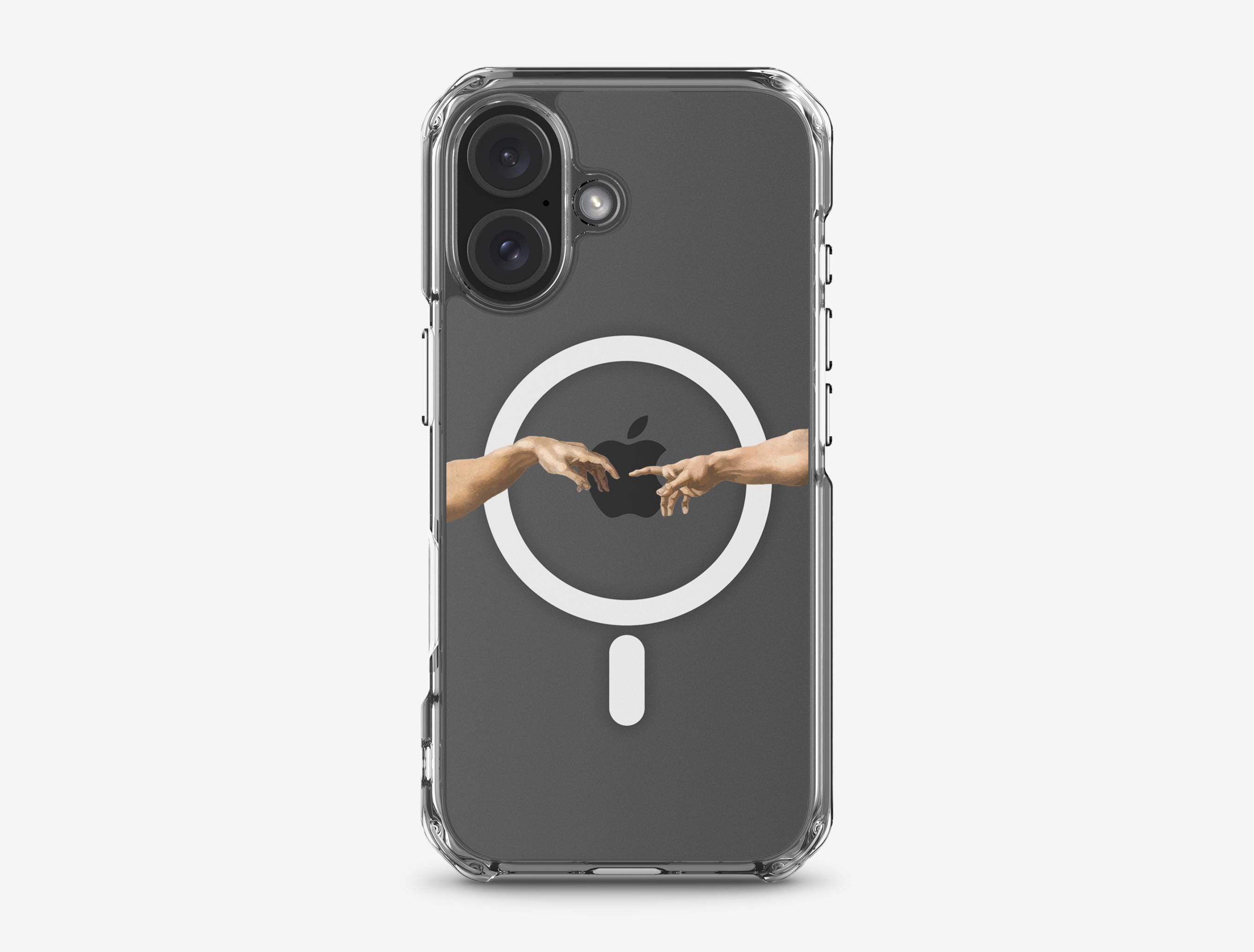 The Creation of Adam Clear Phone case, Michelangelo painting, Renaissance art, magsafe iphone samsung case, Ship from the UK/US/EU
