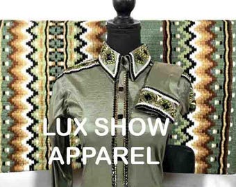 Western Show Shirt with Matching Saddle Pad Showmanship Horsemanship Shirt