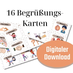 Karten für Kinder | Begrüßungen | Kita Material | Kindergarten | Grundschule | Kinderyoga | Lehrmaterial | Kartenset Download zum Ausdrucken