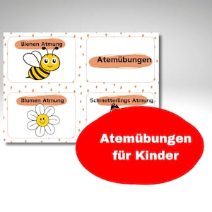 Ejercicios de respiración | Niños | Tarjetas | Ejercicios de relajación | Yoga infantil | Relajación | Tarjetas de yoga para niños | Juego de tarjetas para descargar e imprimir