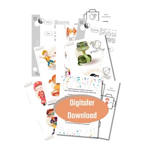Kinderyoga KARNEVAL REIM mit Asana Karten | Memory Spiel | Asana Würfel | Yoga Karten Kinder| Yoga Kartenset Download zum Ausdrucken