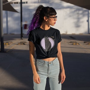 Witchy cat tshirt | Halloween design, gothic, whimsigoth, fairy core, alternative tee