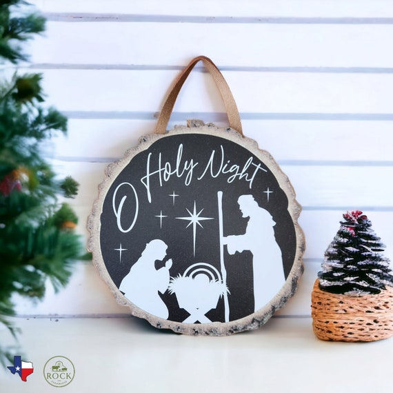 Rustic Wooden Christmas Nativity Ornament