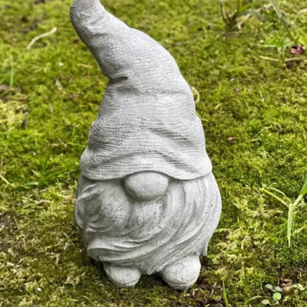 Paint Your Own Garden Gnome Statue, unpainted concrete figurine for Kids and Adults, (4.5 in tall) with included paint set.