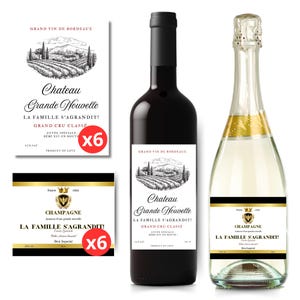 Etichette per vino per annuncio di gravidanza, set di 12 etichette per champagne, messaggio originale