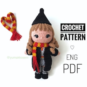 Amigurumi Wizard crochet pattern, Witch crochet pattern, English pattern, Handmade toys, special gift, girl doll, home decor