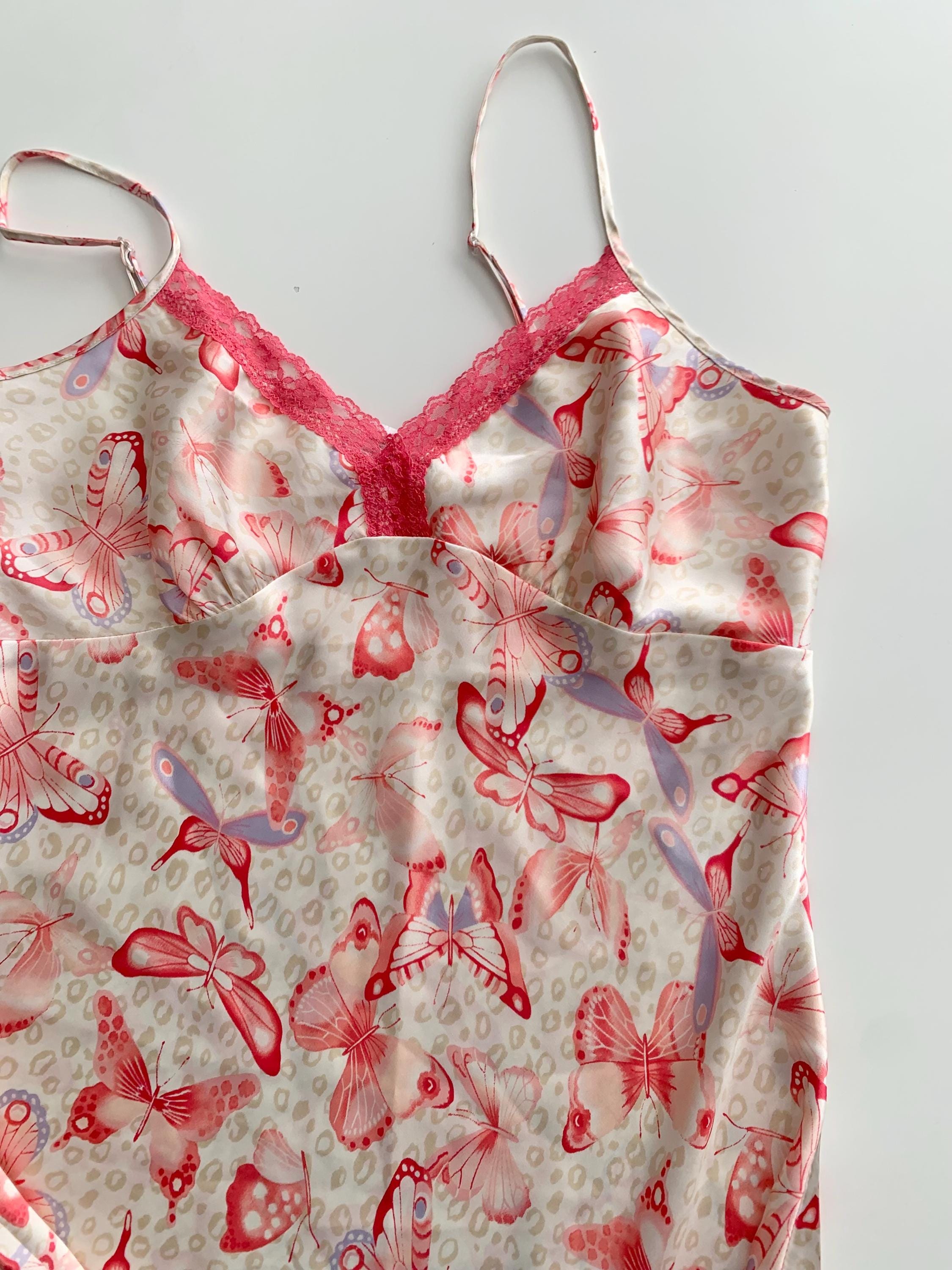 Vintage Victoria's Secret Slip Dress: Pink Butterfly Leopard Lace, 90s  Lingerie, Medium - Etsy