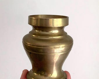Vintage MCM Solid Brass Vase - Made in India