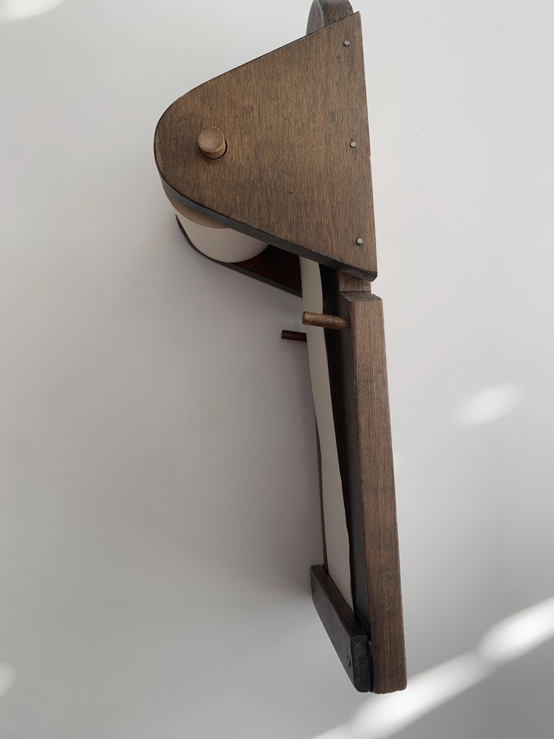 Vintage / Antique Primitive Wooden Note Pad With Paper Scroll. Would Be ...