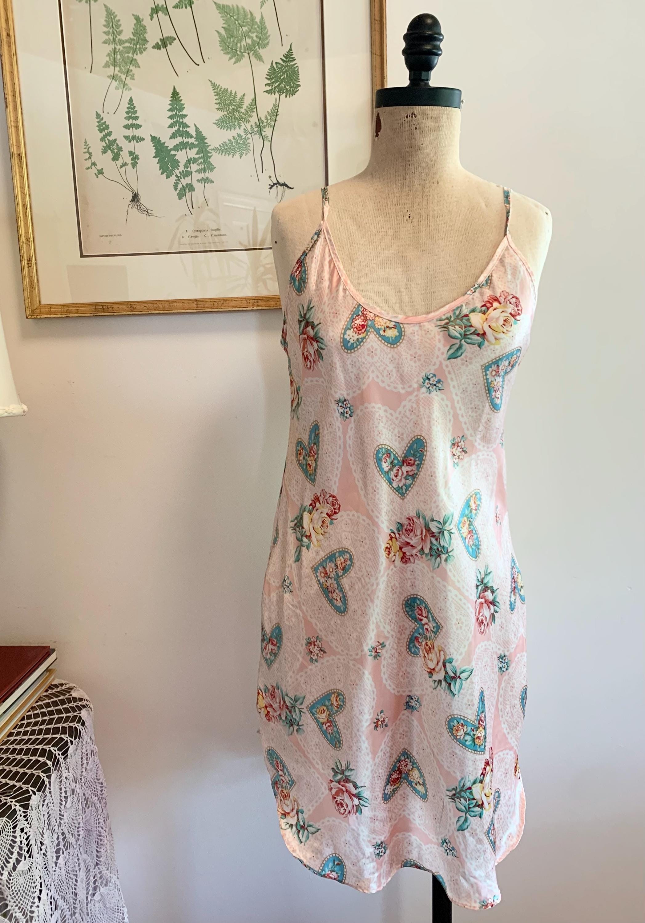 knee length dresses for ladies Vintage Silk Victoria's Secret blue sheer babydoll slip dress size: XS   Angelic Splash