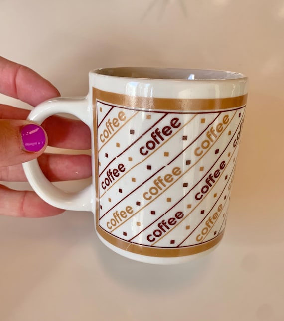 Vintage 1980s Coffee Mug: Ombre Brown Pattern, Peacock Ceramics - Etsy