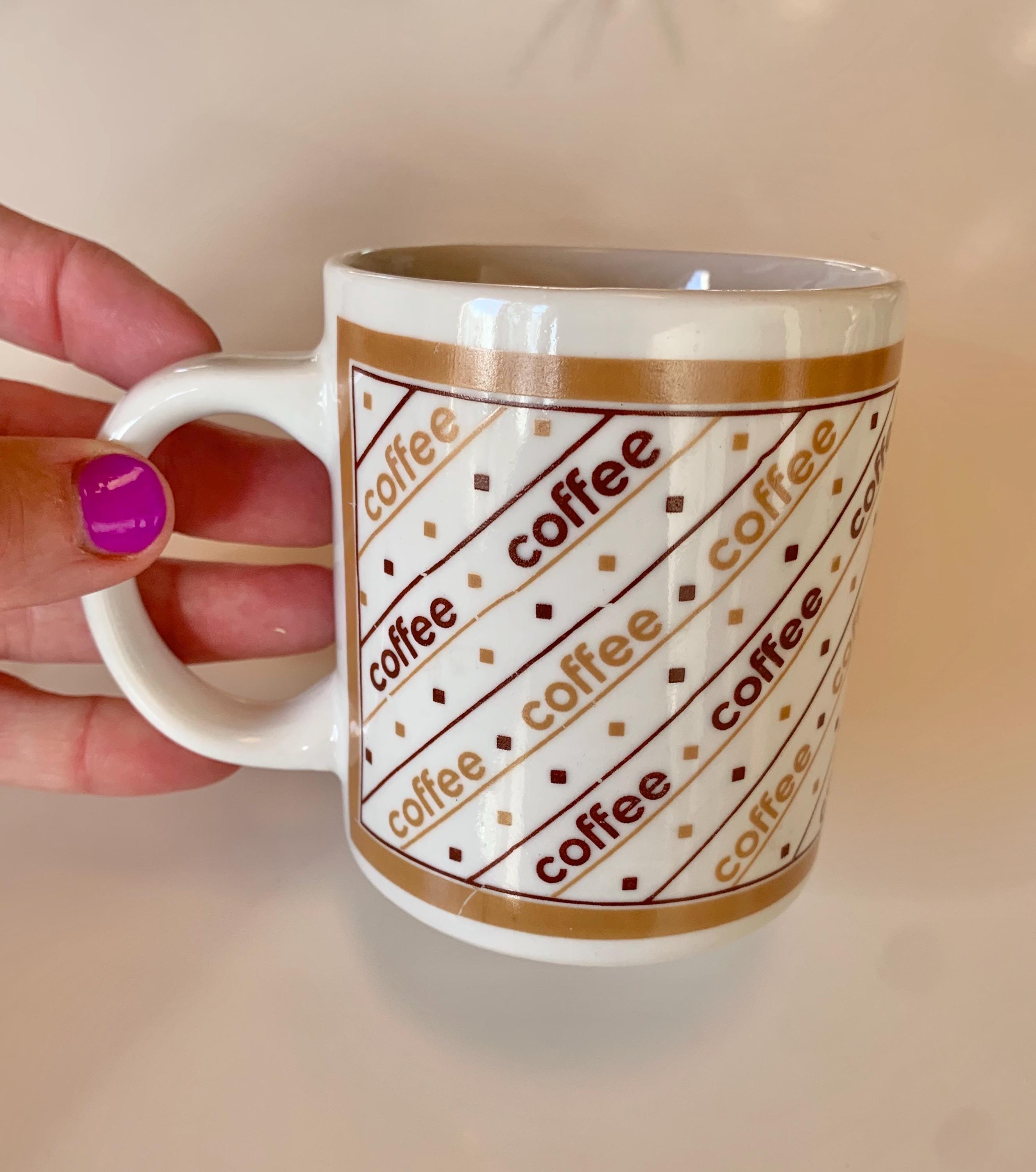 Vintage 1980s Coffee Mug: Ombre Brown Pattern, Peacock Ceramics - Etsy