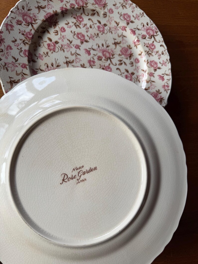 Vintage Nasco Rose Garden Dinner Plates Set: Japanese Porcelain ...