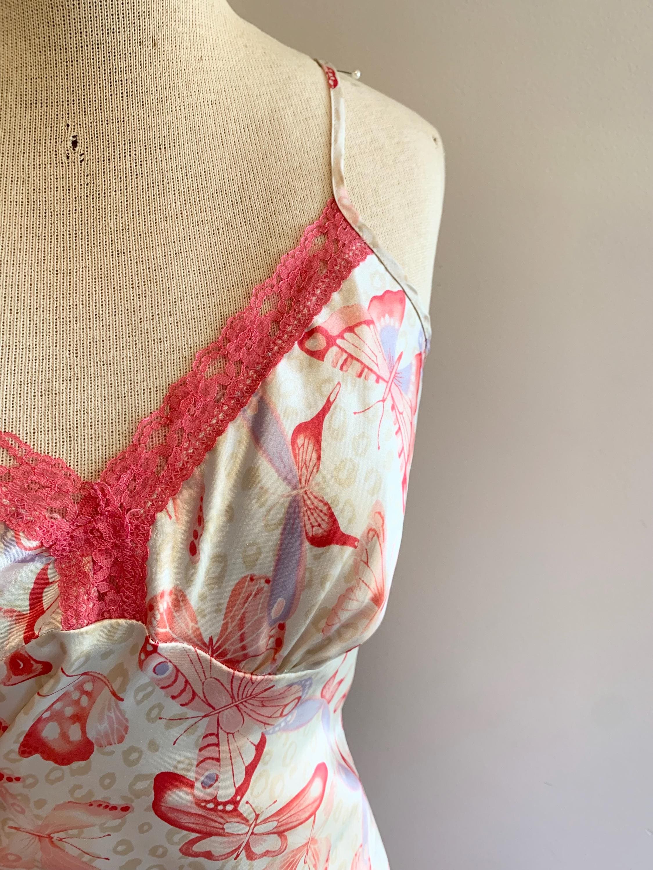 Vintage Victoria's Secret Slip Dress: Pink Butterfly Leopard Lace, 90s  Lingerie, Medium - Etsy