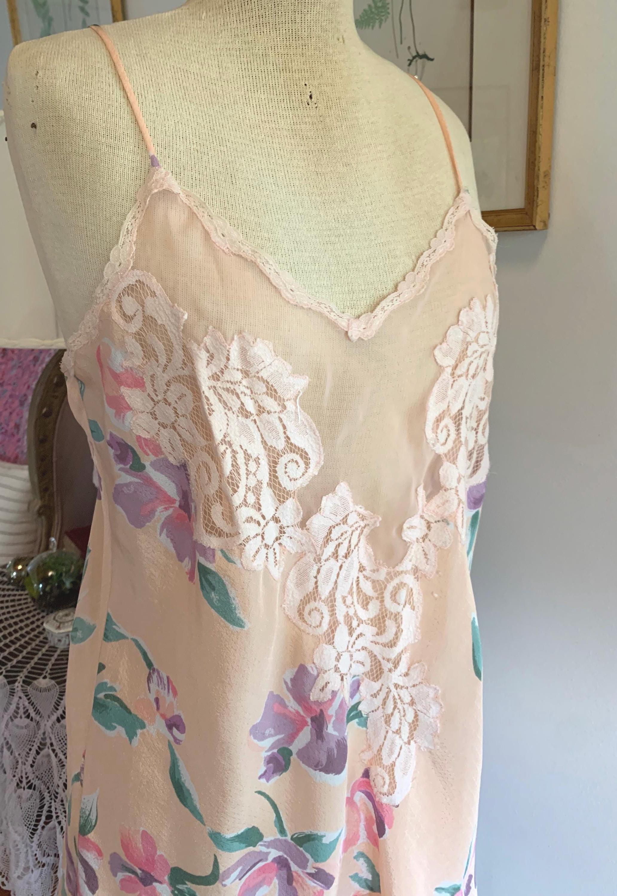 90s victoria secret dress Medium 90s Victoria's Secret Coral Pink Floral Lingerie Set – Flying Apple  Vintage main image 0