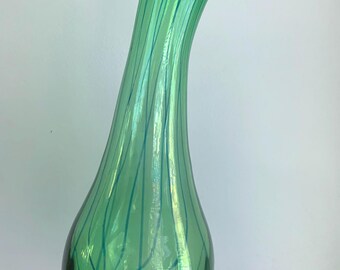 ヴィンテージ ピカソ スタイル ガラス花瓶：グリーン＆ブルーのピン
