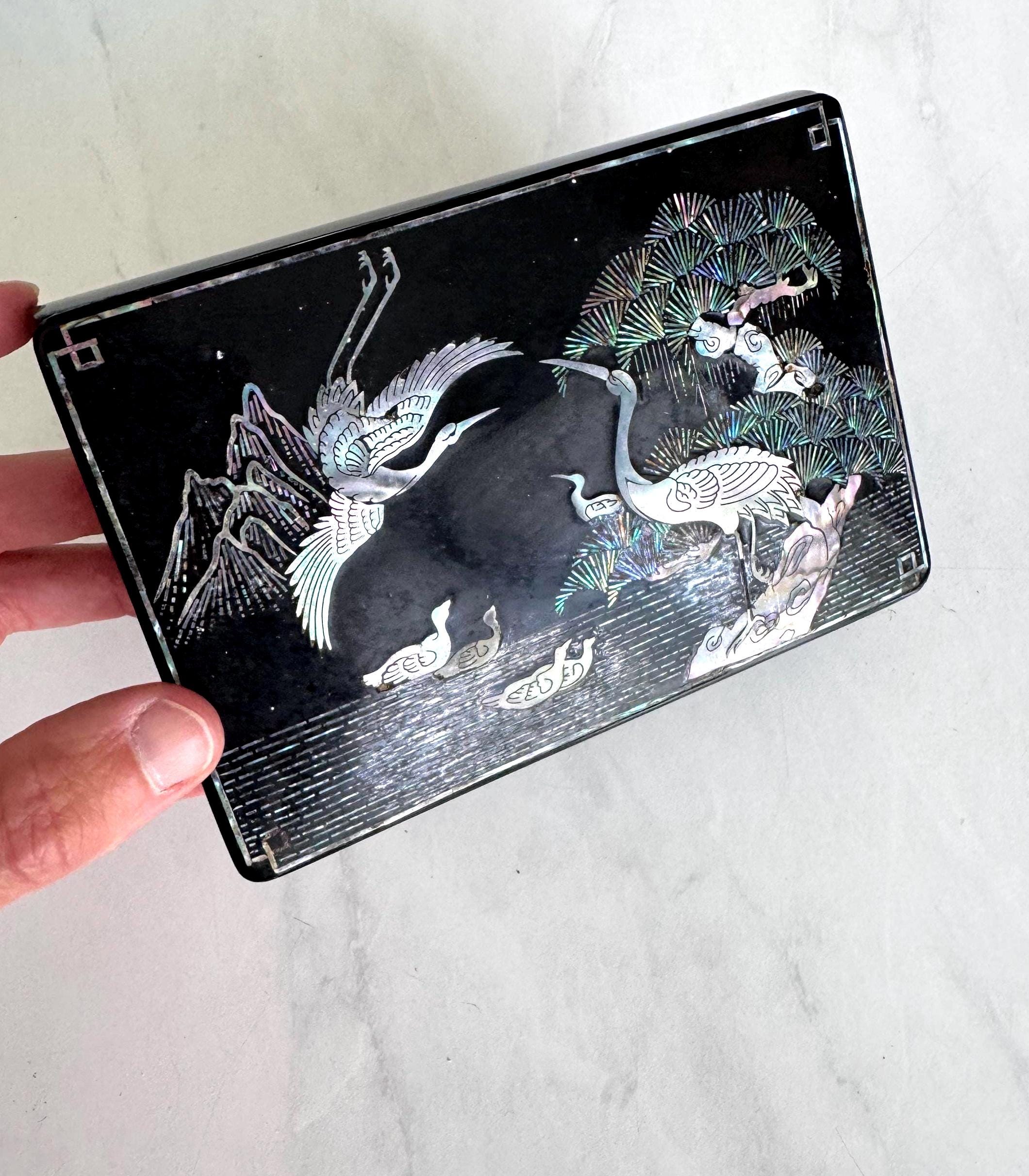 Japanese Bird Lacquer Box - Etsy