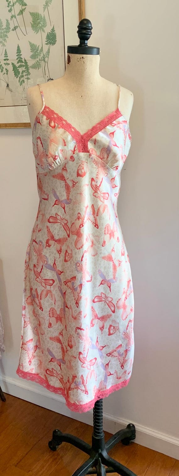 Vintage Victoria's Secret Slip Dress: Pink Butterfly Leopard Lace, 90s  Lingerie, Medium - Etsy