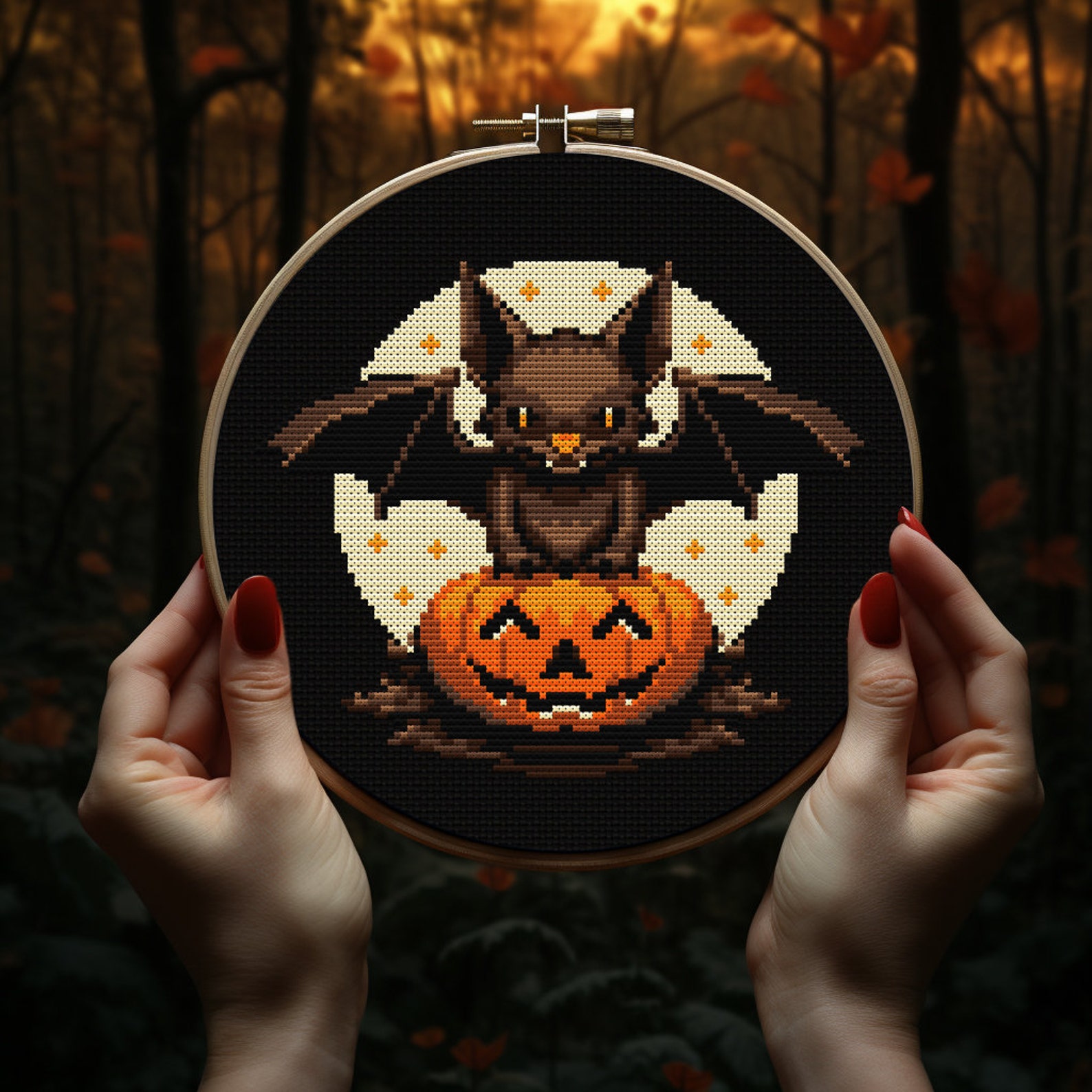 Halloween Bat - Cross Stitch Pattern - Easy - Funny - Cute - Small ...