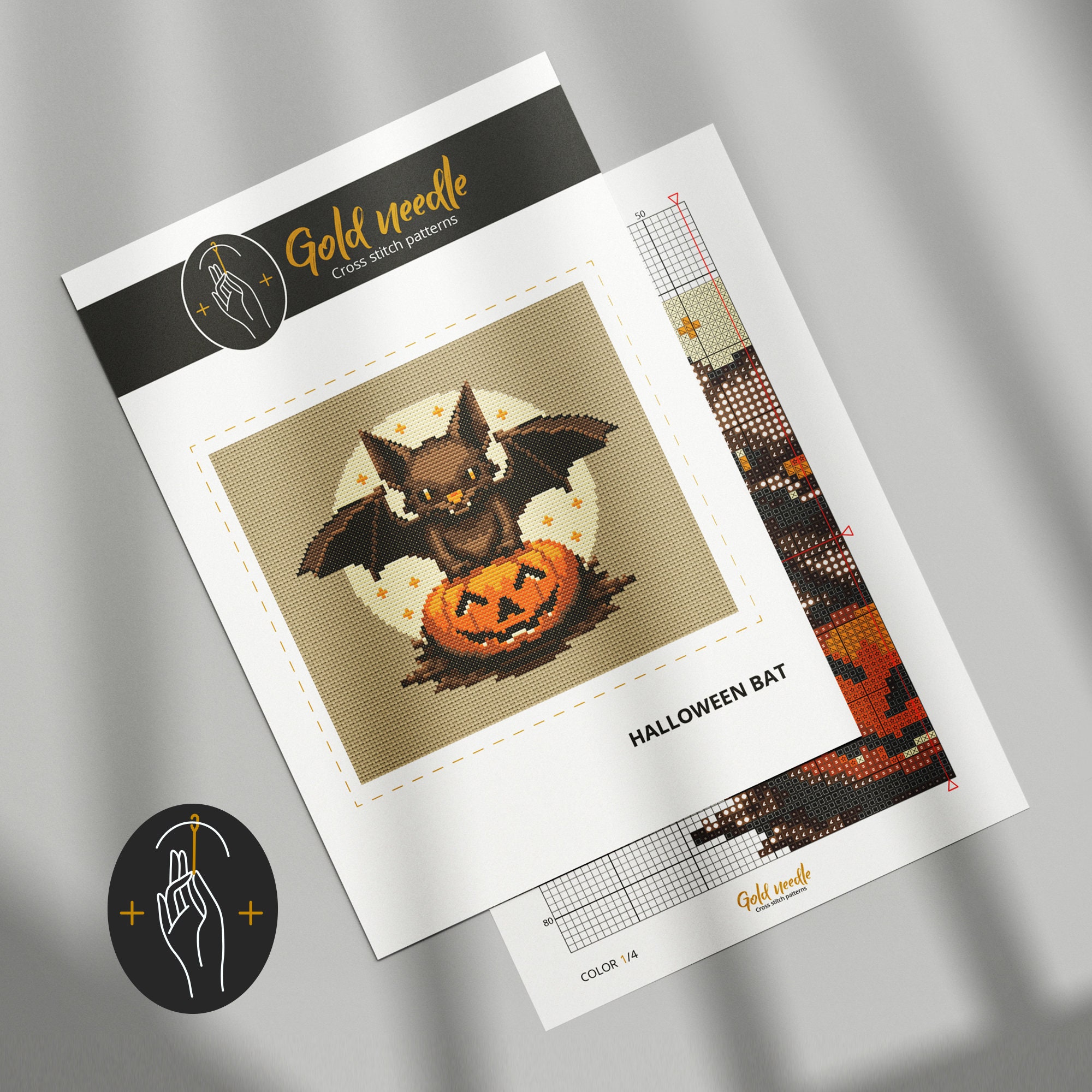Halloween Bat - Cross Stitch Pattern - Easy - Funny - Cute - Small ...