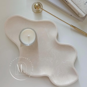 Big Irregular Shape Tray, Modern Plate for Living Room, Minimalist Jewelry Dish, Home Decor Gift Ideas For Her