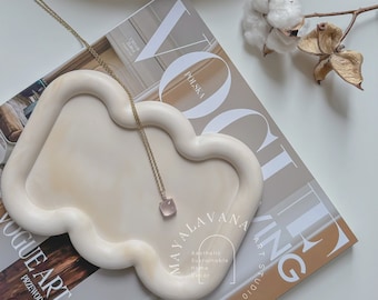 Wavy tray decor | jewelry tray | candle coaster | aesthetic decor | handmade home decoration | minimalist | scandi | birthday gift idea