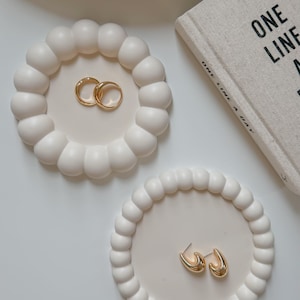 Bandeja de burbujas, posavasos decorativo, decoración minimalista para el hogar, bandeja de estilo escandinavo, plato de estética neutra, idea de regalo moderna