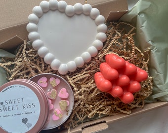 Gift set for someone you love | aroma candles | heart candle | bubble heart tray | handmade home decor | coconut candles | unique set