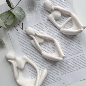 Conjunto de três esculturas de Pensadores | Figuras abstratas | jesmonite | feito à mão | moderno | decoração minimalista | ideias de presentes