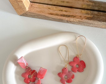 Flower earrings | handmade polymer clay jewelry | unique, stylish, funny, summer earrings | Mother’s Day gift ideas