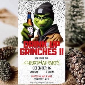 Editable Grinch Christmas Party Invitation (Digital Download)