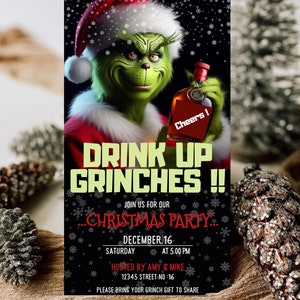 Editable Grinch Christmas Party Invitation (Digital Download)