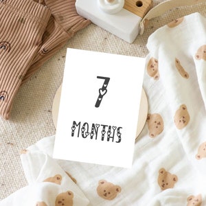 Baby Month Lovely Card, Minimalist Baby Milestone Card, Boy Milestone Cards, Girl Milestone Cards, New Born Cards, Printable Milestone Cards