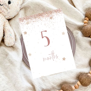 Girl Baby Month Card, Baby Milestone Card, Boy Milestone Cards, Girl Milestone Cards, Neutral New Born Cards, Printable Cards, Baby Gift