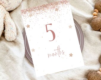 Baby Milestone Cards: Neutral Month Cards, Printable Gift (Digital Download)
