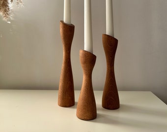 Rustic Elegance: Handcrafted Wooden Candle Holders for a Cozy Ambience, Mid-Century, Nordic Style, Scandinavian Style