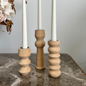 Elevate Your Celebration: Wooden Candle Holders for a Festive Christmas Table, Gift for Christmas, Scandinavian Style, Rustic Decor image 8