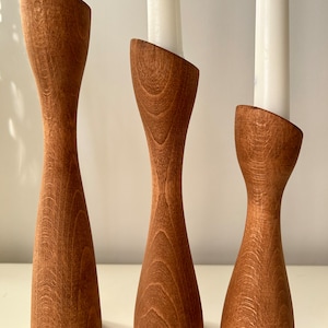 Rustic Elegance: Handcrafted Wooden Candle Holders for a Cozy Ambience, Mid-Century, Nordic Style, Scandinavian Style image 8