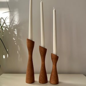 Rustic Elegance: Handcrafted Wooden Candle Holders for a Cozy Ambience, Mid-Century, Nordic Style, Scandinavian Style image 7