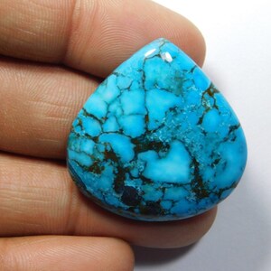 Amazing Quality Blue Turquoise Gemstone Blue Turquoise Cabochon Blue Turquoise Loose Stone For Jewelry Making Loose Stone 55 Cts. image 1