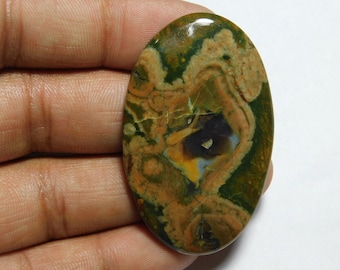 AMAZING !! Natural !! Rhyolite Gemstone Loose Rhyolite Cabochon Gemstone, Top Quality Rhyolite Gemstone For Jewellery Use 76Cts.51X32MM)