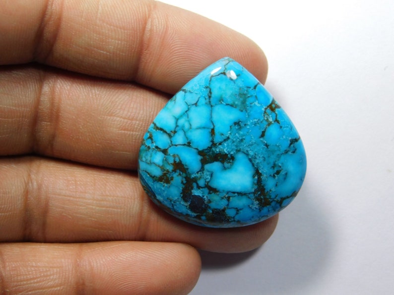 Amazing Quality Blue Turquoise Gemstone Blue Turquoise Cabochon Blue Turquoise Loose Stone For Jewelry Making Loose Stone 55 Cts. image 1