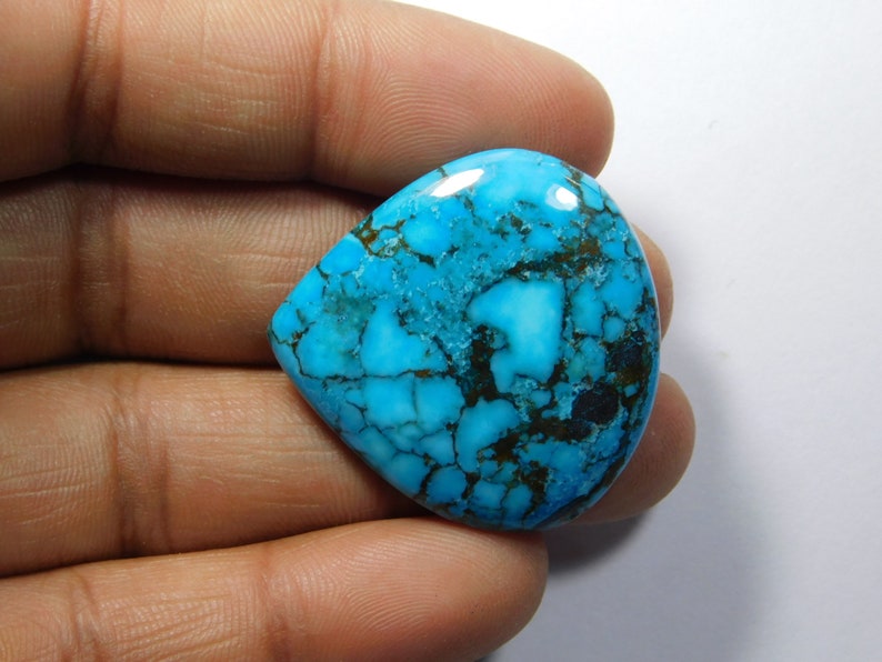 Amazing Quality Blue Turquoise Gemstone Blue Turquoise Cabochon Blue Turquoise Loose Stone For Jewelry Making Loose Stone 55 Cts. image 7